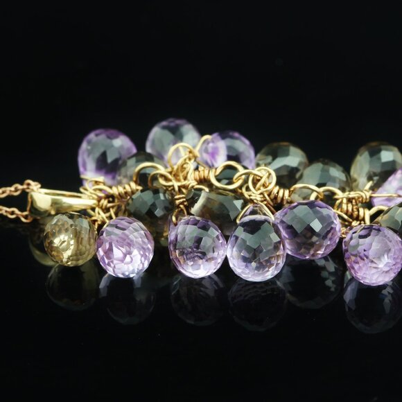 $3450 / NEW / EFFY / Gemstone Grapevine Necklace / 14K Gold - Picture 4 of 4